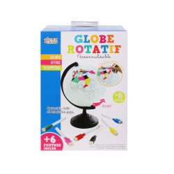 Grossiste globe rotatif à personnaliser et 6 feutres 22cm