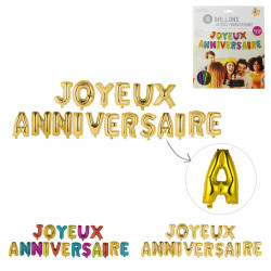 Grossiste ballon Joyeux anniversaire 35cm lettre x18