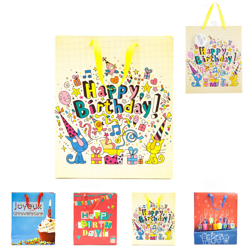 Grossiste sac joyeux anniversaire en papier