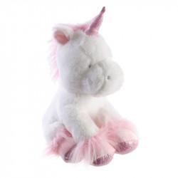 Grossiste peluche en forme de licorne 25cm rose