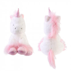 Grossiste peluche en forme de licorne 25cm rose