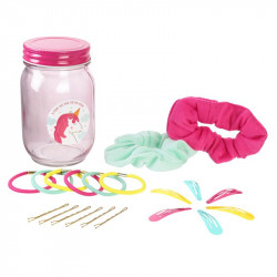 Grossiste Mason jar rose avec accessoires cheveux