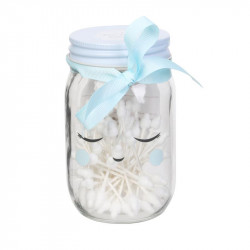 Grossiste Mason jar avec disques de cotons bleus