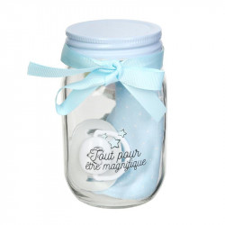 Grossiste Mason jar spécial bandana et tétine bleu