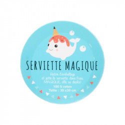 Grossiste serviette magique 30x30cm bleue