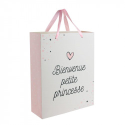 Grossiste sac cadeau spécial naissance 27x8x32cm rose