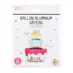 Grossiste ballon en aluminium en forme de gâteau anniversaire 45x22x80cm