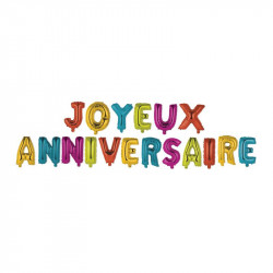 Grossiste ballon Joyeux anniversaire 35cm lettre multicolore x18