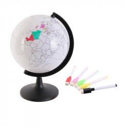 Grossiste globe rotatif à personnaliser et 6 feutres 22cm