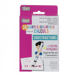 Grossiste carte éducative spécial soustractions effaçable x36