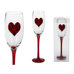 Flûte à champagne décor coeur