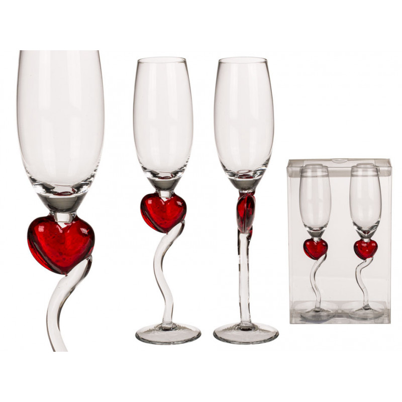 Grossiste flûte à champagne coeur Tradaka