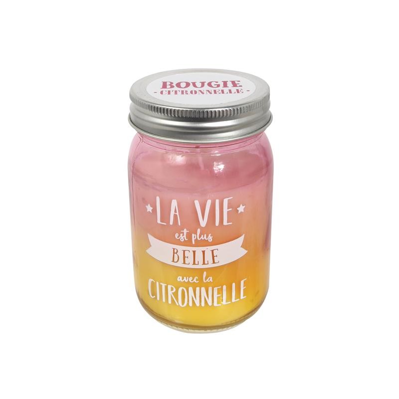 Grossiste et fournisseur. Bougie Jar à la citronnelle rose.