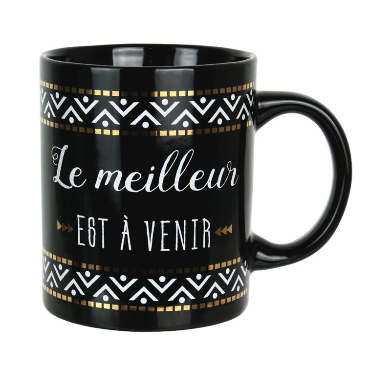 Grossiste et fournisseur. Mug Life noir-doré