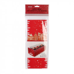 Grossiste et fournisseur. Boîte à bûche de Noël de 30 cm avec décoration rouge