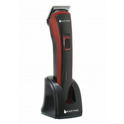 Grossiste et fournisseur. Tondeuse électrique rechargeable noire et rouge avec accessoires