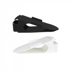 Grossiste et fournisseur.  Range-chaussures ajustable en plastique x 2 noir et blanc