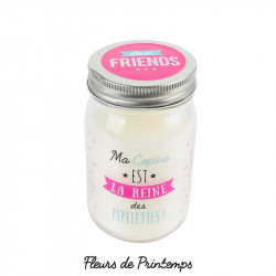 Grossiste et fournisseur. Bougie Mason Jar Best friends blanche