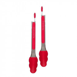 Grossiste et fournisseur. Pince de cuisine en silicone rouge