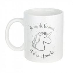 Grossiste et fournisseur. Mug licorne de 350 ml en céramique argent