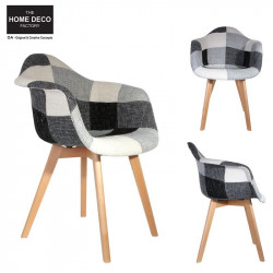 Grossiste. Fauteuil scandinave patchwork gris