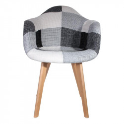 Grossiste. Fauteuil scandinave patchwork gris