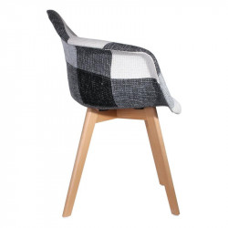 Grossiste. Fauteuil scandinave patchwork gris