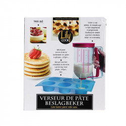 Grossiste et fournisseur. Verseur de pâte à gâteau à piston 900 ml rose