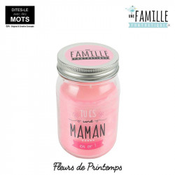 Grossiste. Bougie Mason Jar "Tu es une maman en or "