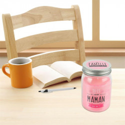 Grossiste. Bougie Mason Jar "Tu es une maman en or "