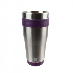 Grossiste. Mug de transport isotherme  violet en inox - 400 ml