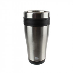 Grossiste. Mug de transport isotherme noir en inox - 400 ml