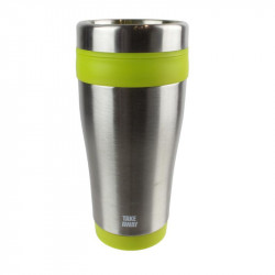 Grossiste. Mug de transport isotherme vert en inox - 400 ml