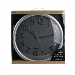 Grossiste. Horloge silencieuse 35 cm grise et cuivrée