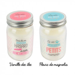 Grossiste. Bougie Jar "La vie est belle"