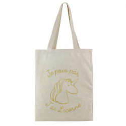 Grossiste. Tote bag licorne doré