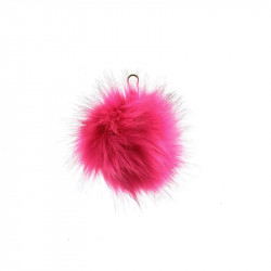 Grossiste et fournisseur. Porte-clés pompon fuchsia