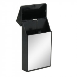 Grossiste. Etui pour paquet de cigarettes slim noir avec effet miroir