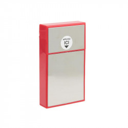 Grossiste. Etui pour paquet de cigarettes slim rouge avec effet miroir