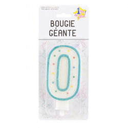 Grossiste. Bougie d'anniversaire chiffre géante turquoise.