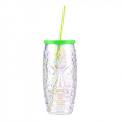 Grossiste. Mason Jar en forme de totem vert