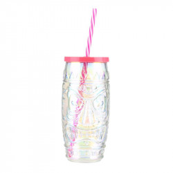 Grossiste. Mason Jar en forme de totem rose