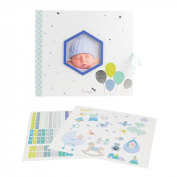 Grossiste. Livre de naissance personnalisable bleu