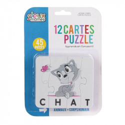 Grossiste. Carte puzzle pour apprentissage de mots x 12