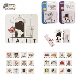 Grossiste. Carte puzzle pour apprentissage de mots x 12