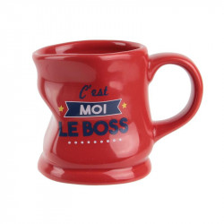 Grossiste. Mug déformé avec message humoristique rouge