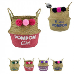 Seagrass basket with pom pom