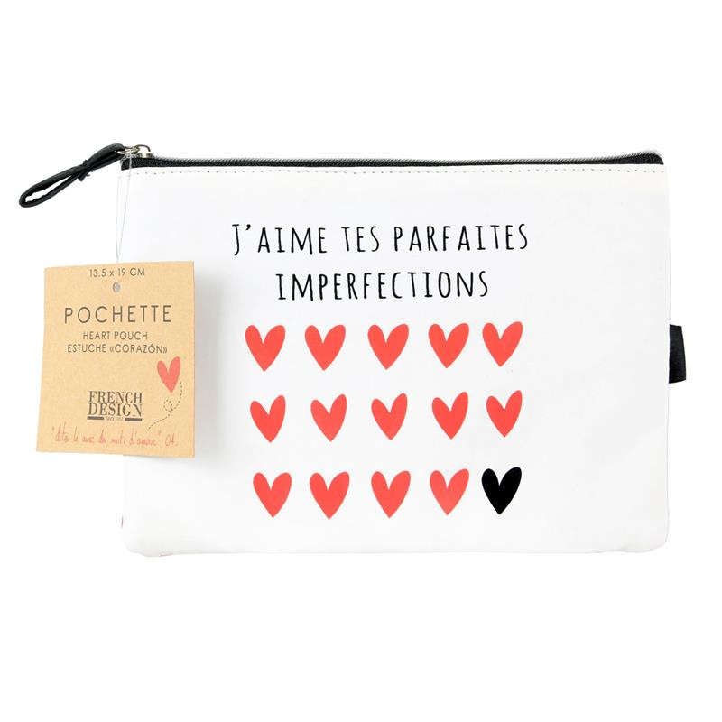 Grossiste. Pochette au design cœurs blanche Grossiste. Pochette au design cœurs blanche