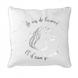 Grossiste. Coussin spécial licorne 40 x 40 cm argenté