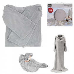Fleece grey blanket with...